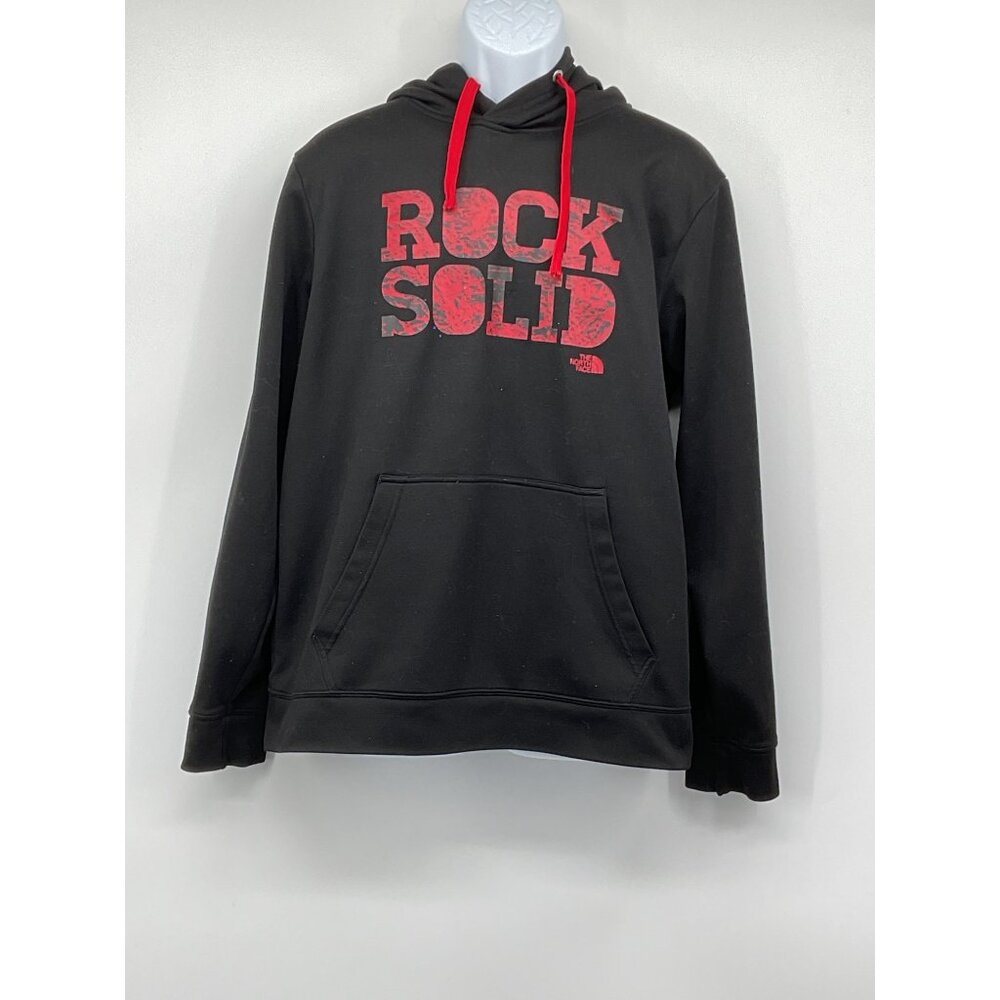 The North Face Mens Rock Solid Hoodie Black/Red Size L